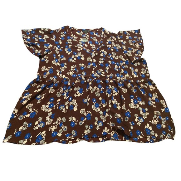 Lane Bryant Plus Size 18 Top blouse Floral‎ Short Sleeve - Picture 2 of 8